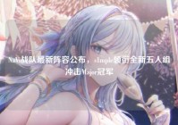 NaVi战队最新阵容公布，s1mple领衔全新五人组冲击Major冠军