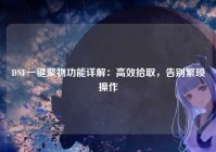 DNF一键聚物功能详解：高效拾取，告别繁琐操作