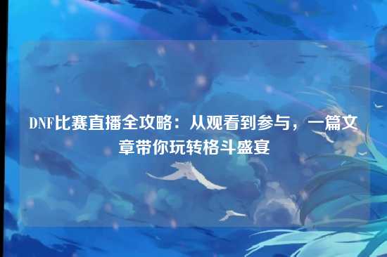 DNF比赛直播全攻略：从观看到参与，一篇文章带你玩转格斗盛宴